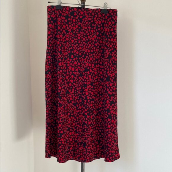 LOFT Heart Printed Midi A-Line - Picture 3 of 3